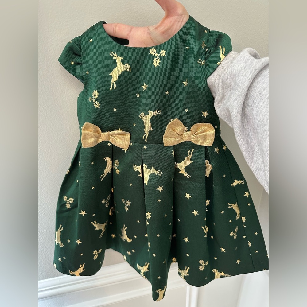 Bonnie Jean Reindeer Jacquard Holiday Dress size 2T - Picture 9 of 10
